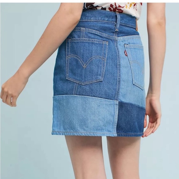 Levi’s x Anthropologie patchwork denim skirt size 25. - Picture 12 of 12